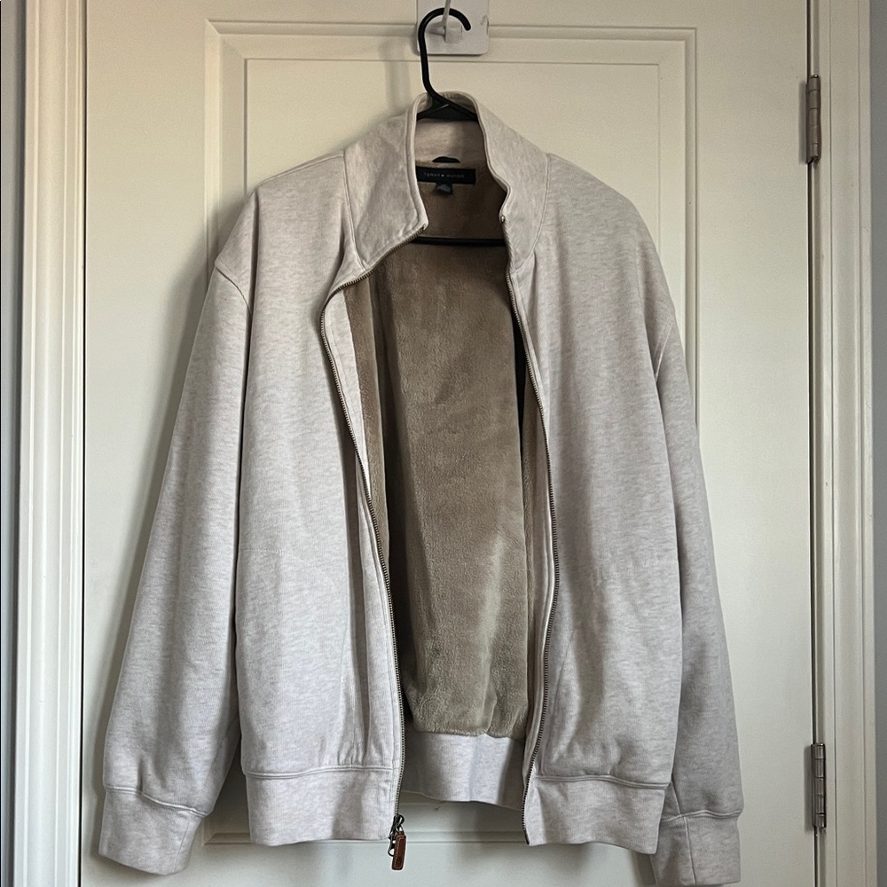 Tommy Hilfiger Light Gray Zip-Up Sweater